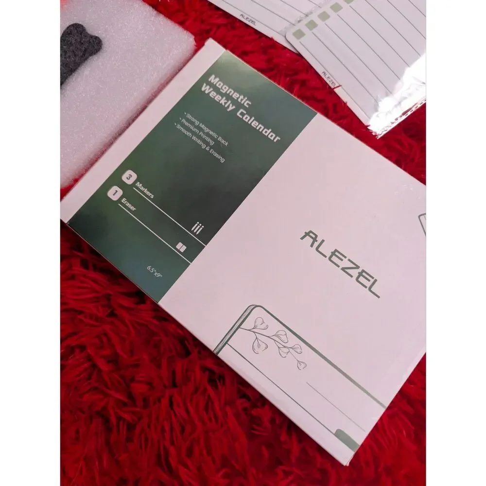 ALEZEL Magnetic Weekly Calendar & To Do List Fridge Whiteboard Set New